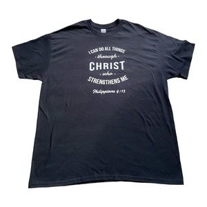 I Can Do All Things Christian Black Graphic T-shirt